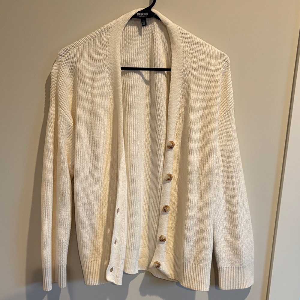 Hudson Cream Button-Up Cardigan